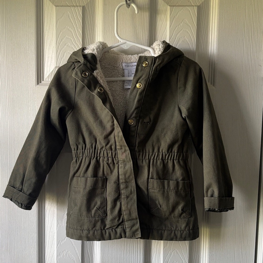 Tahari Kids Dark Green Hooded Puffer Jacket